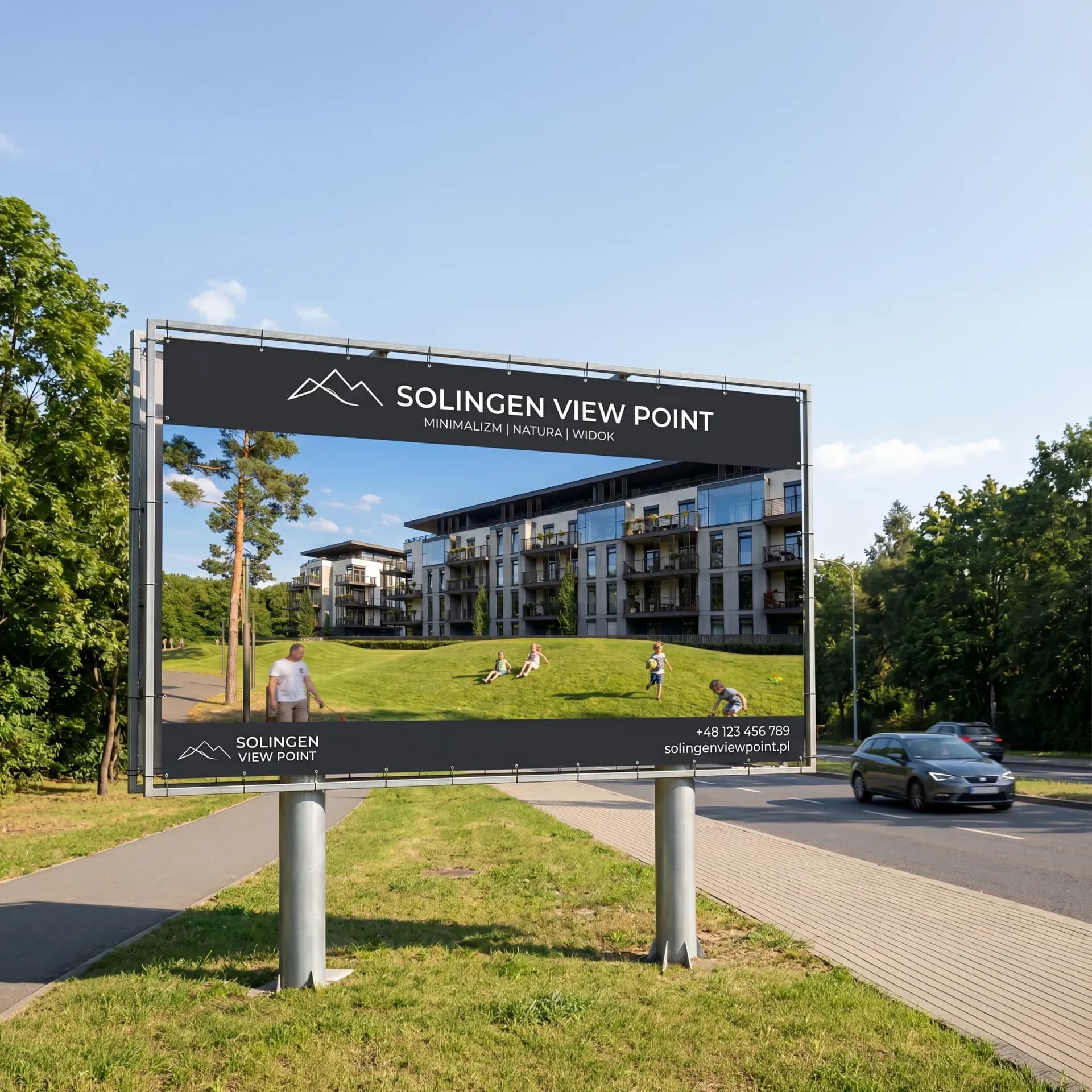 Wielkoformatowy Billboard z wizualizacją osiedla